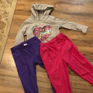 Two leggings one toddler top